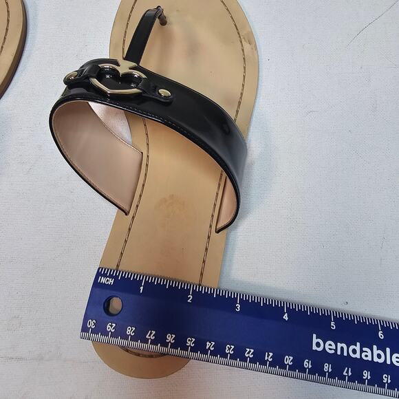 Kate Spade‎ Sz10 Patent Leather Flip-flops CassiaSandleSlippers Summer Designer - Picture 6 of 16